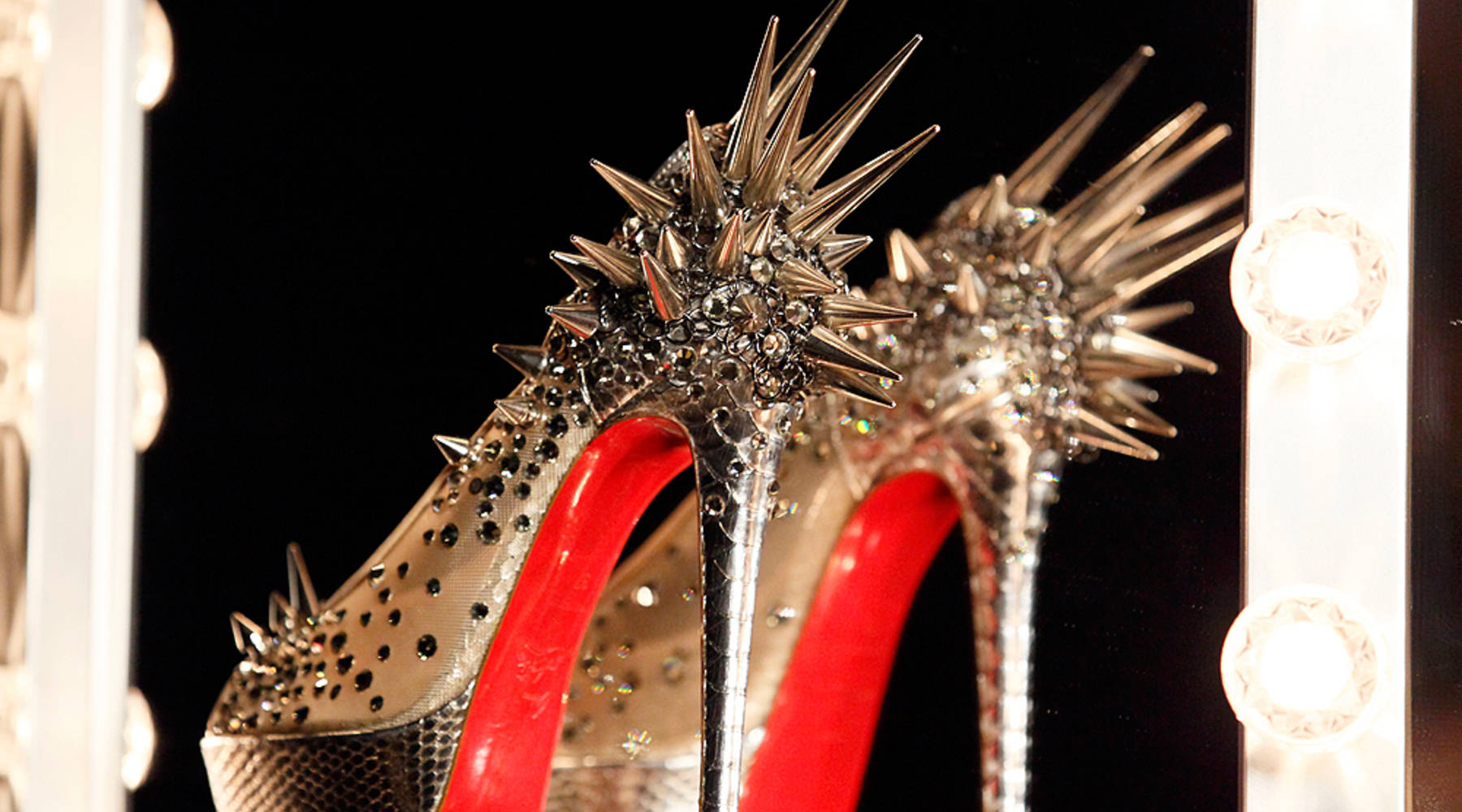 CHRISTIAN LOUBOUTIN Anjalina 120 Studded Patent-leather Pumps – Shoes Post