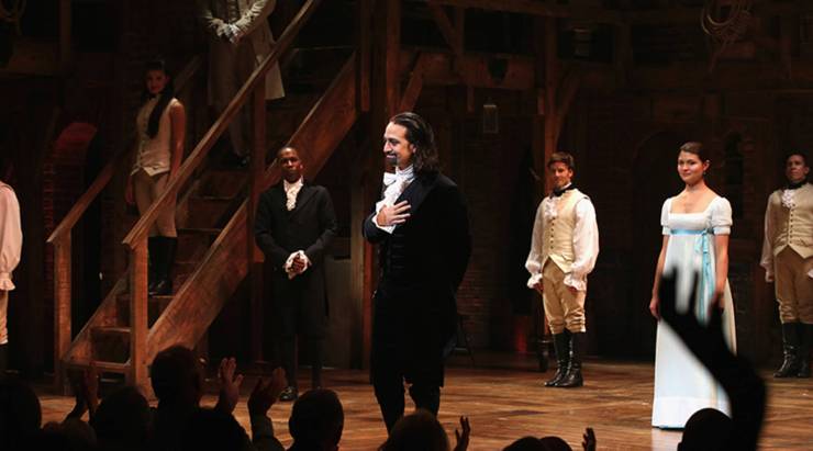 Lin-Manuel Miranda performs at 'Hamilton' Broadway Opening Night at Richard Rodgers Theatre on August 6, 2015 in New York City.