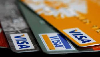 Visa cards. "We've seen debit card volume increase much more than credit card volume," says Visa CEO Al Kelly.