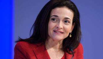 Sheryl Sandberg, chief operating officer of Facebook, speaks at the World Economic Forum in January in Davos, Switzerland.