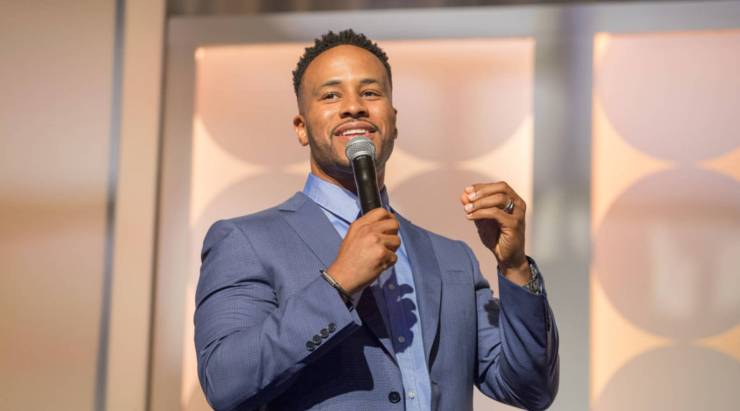 DeVon Franklin speaks during the MegaFest Leading Men In Hollywood Panel at the Omni Hotel on June 29, 2017 in Dallas, Texas.