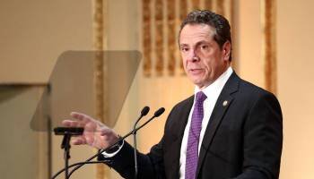 Governor of New York State Andrew Cuomo speaks on stage at the HELP USA 30th Anniversary Event at The Plaza Hotel on March 16, 2017 in New York City.