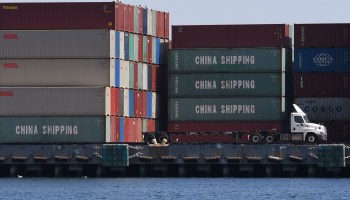 Chinese shipping containers that were unloaded at the Port of Long Beach in Los Angeles County in 2018.