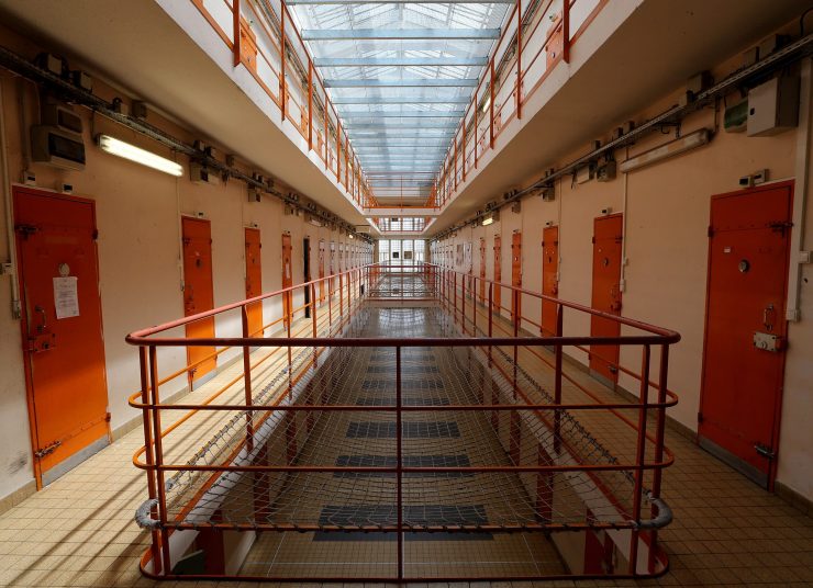 The gangway at Clairvaux Prison in Ville-sous-la-Ferte, northwestern France.
