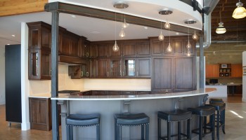 A display kitchen at Thurston Kitchen and Bath in Denver, Colorado.