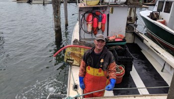 Montauk fisherman Al Schaffer on his lobster boat.