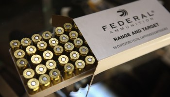 A box of .45-caliber ammunition. Buyers in California will be subject to extra checks on ammunition.