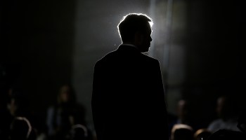 Elon Musk is seen in profile at an event in Chicago in 2018.