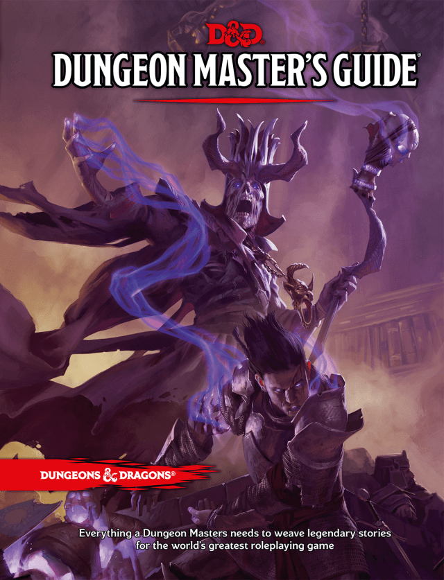 The cover of the fifth edition of the Dungeons & Dragons Dungeon Master's Guide