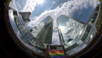 A view of the headquarters of Deutsche Bank in Frankfurt, western Germany.