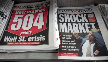 Newspapers at a newsstand on Sept. 16, 2008, in New York City, at the height of the Great Recession.