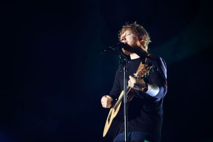 AUCKLAND, NEW ZEALAND - MARCH 24: Ed Sheeran performs on stage at Mt Smart Stadium on March 24, 2018 in Auckland, New Zealand.