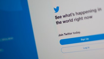 The Twitter logo is seen on a computer in this photo illustration.