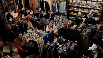 Shoppers browse through racks of clothing at a department store in 2010 in New York City.