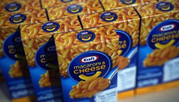 Boxes of Kraft Macaroni & Cheese are seen in a Kraft Heinz pop-up store in January in Washington, D.C.