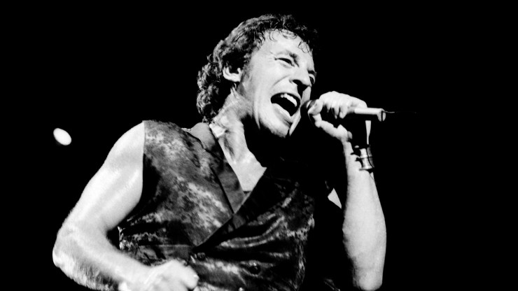 Bruce Springsteen performs, on October 10, 1988 during an Amnesty International concert Abidjan.