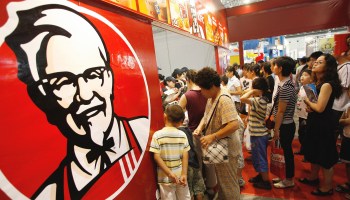 Customers line up to buy Kentucky Fried Chicken in Beijing, China.