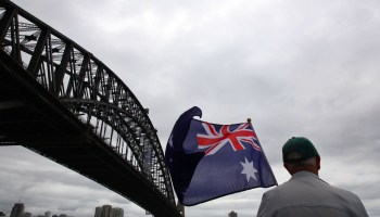 2014 Australia Day celebrations on Sydney Harbour foreshore.