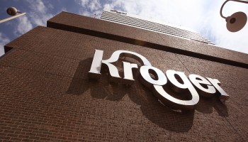 The Kroger Co. corporate headquarters is seen in downtown Cincinnati, Ohio.