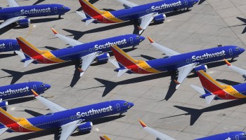 A fleet of Southwest Airlines planes