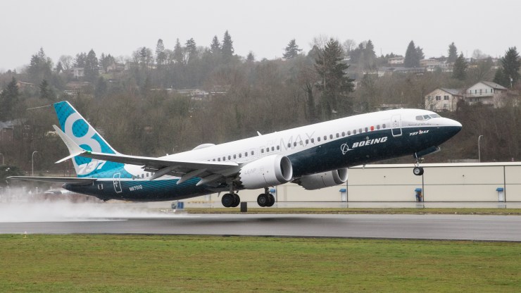 It's unclear when or if the 737 Max will return to the skies. Above, a Boeing 737 Max 8 takes off for a test flight in 2016.