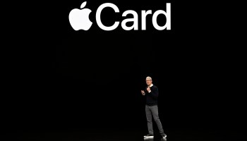 Married couples have complained that Apple's new credit card assigns a lower credit limit to women than men. Above, CEO Tim Cook announces the launch the Apple Card in March in Cupertino, California.