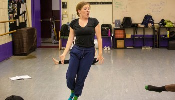 Caroline Butcher teaches a dance class at Eastern University in Pennsylvania.