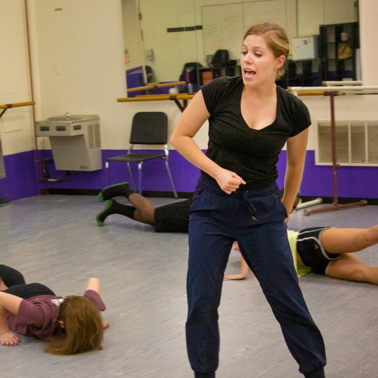 Caroline Butcher leads a dance class in Philadelphia.
