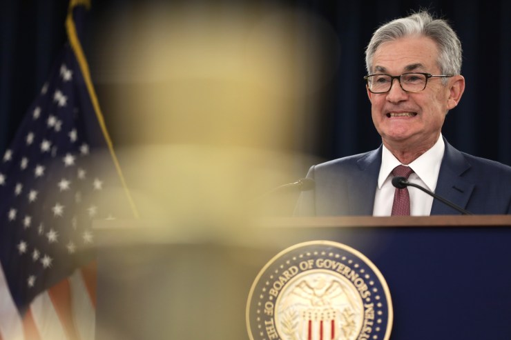 Federal Reserve Jay Powell, pictured at a press conference last month