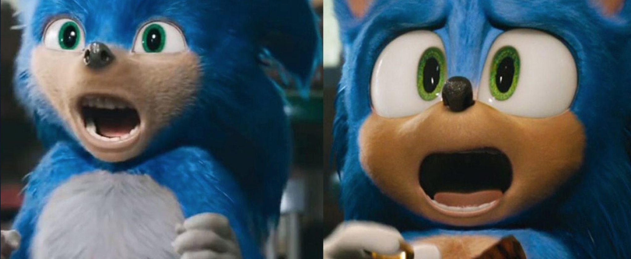 Paramount Pictures' Sonic the Hedgehog, before and after the internet had its say. 