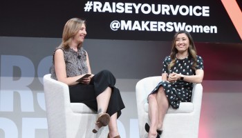 Molly Wood speaks with Stitch Fix founder and CEO Katrina Lake at the 2018 Makers Conference in Los Angeles. Lake was the only female CEO to take a tech company public in the U.S. in 2017.
