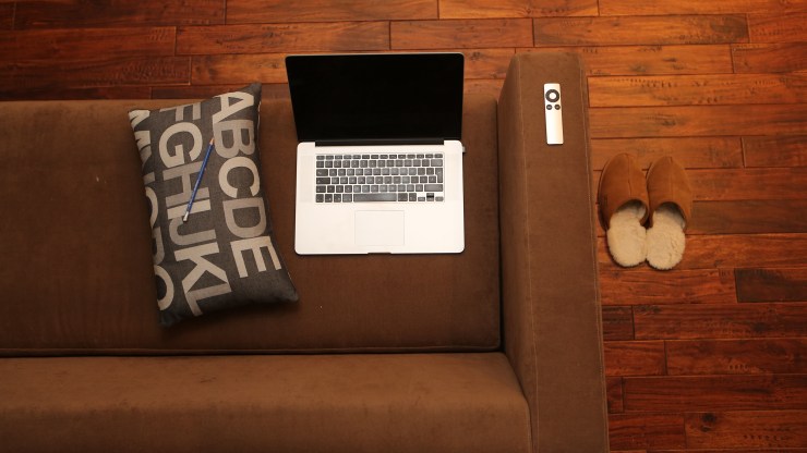 laptop on couch