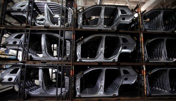 Parts for Fiat Chrysler cars at the FCA Sterling Stamping Plant in 2016 in Sterling Heights, Michigan.