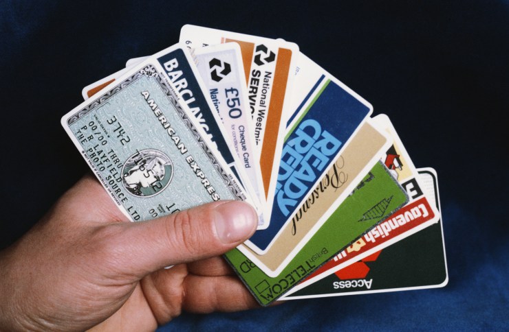 A selection of credit and bank cards in 1986.