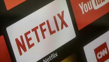 The Netflix logo seen on screen, along with YouTube and CNN