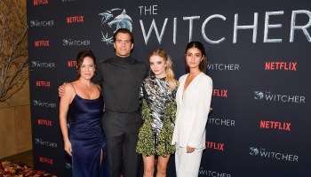 Producer Lauren Schmidt Hissrich and actors Henry Cavill, Freya Allan and Anya Chalotra at the photocall for Netflix's "The Witcher" at the Egyptian Theatre in Hollywood on Dec. 3.
