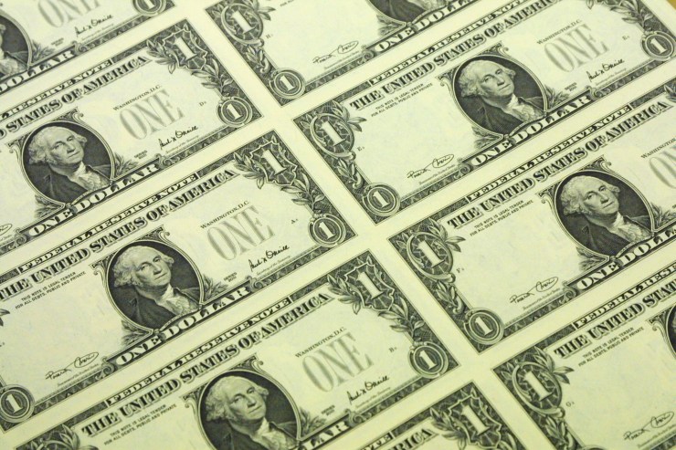 George Washington has appeared on the one dollar bill since 1869.