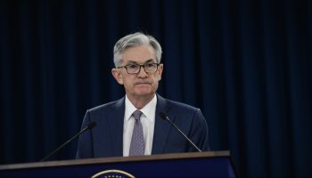Federal Reserve Chair Jerome Powell announcing a half percentage point interest rate cut this morning.