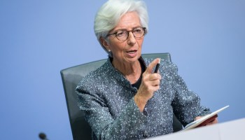 Christine Lagarde speaking in Frankfurt
