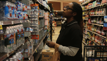 Stacy Walls works night shifts at a Ralphs based in Los Angeles.