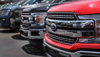 A line of Ford F-150 trucks. Dealer incentives tend to work well with truck buyers.