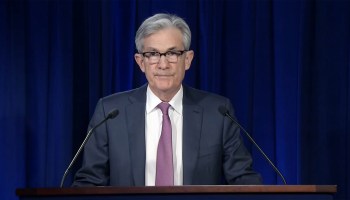 Jerome Powell, chair of the Federal Reserve, issues the Federal Open Market Committee statement on April 29 in Washington, D.C.