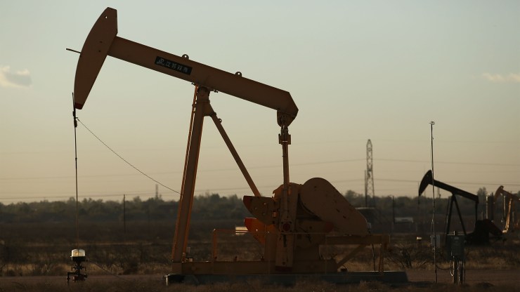 An oil pumpjack in Midland, Texas