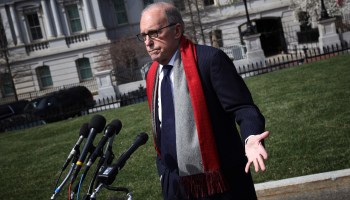 Larry Kudlow, Director of the U.S. National Economic Council, answers questions outside the White House on March 16, 2020 in Washington, DC.