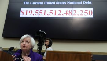 Then-Federal Reserve Chair Janet Yellen testifies before the House Financial Services Committee in 2016. The national debt has since passed $26 trillion.