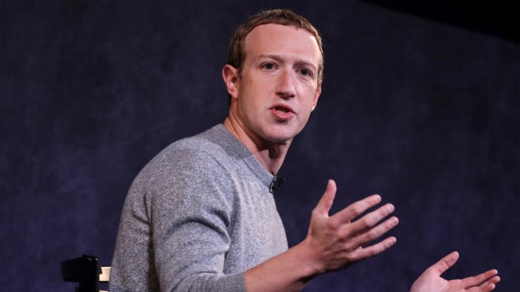 Facebook CEO Mark Zuckerberg speaks at a conference in 2019.