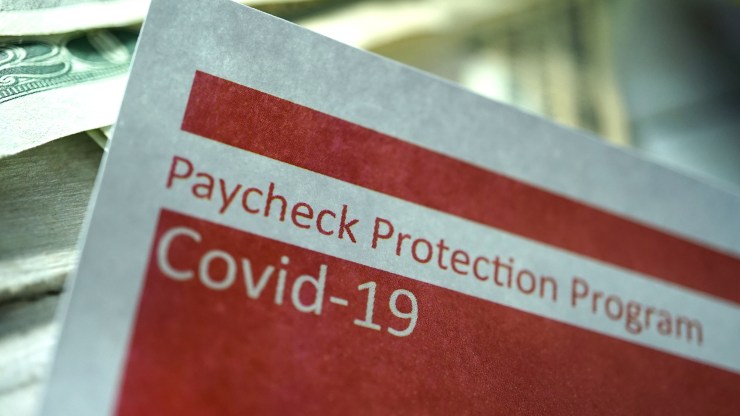 A closeup of Paycheck Protection Program paperwork.