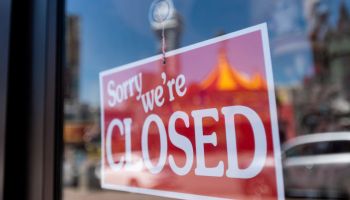 A "Closed" sign in the town of Niagara Falls, Canada. The coronavirus pandemic has hit tourist attractions hard economically.