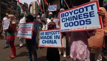 Indians protest against Chinese goods