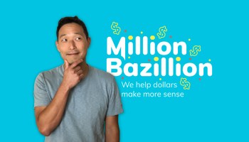 Host Jed Kim with the Million Bazillion logo